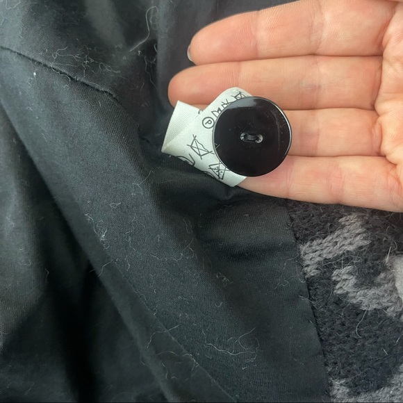 ESCADA Women's Black Geometric Print Knit Wool/Alpaca Oversized Cardigan Size 38 - Picture 15 of 15